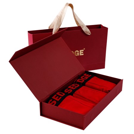 Gift Box Containing 3 Pairs of Red Sedge Boxer Briefs
